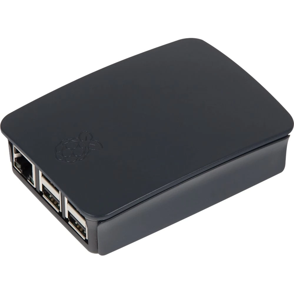 RASPBERRY PI PI 2/3 model B fekete ház málna logóval