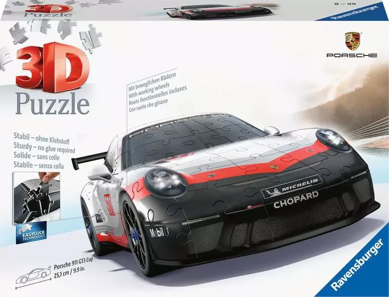RAVENSBURGER 3D Puzzle játék 108 darabos Porsche 911 GT3 Cup