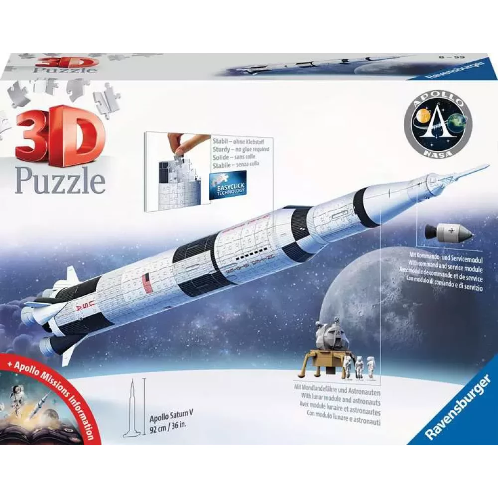 RAVENSBURGER 3D Puzzle játék 440 darabos Apollo Saturn V rakéta