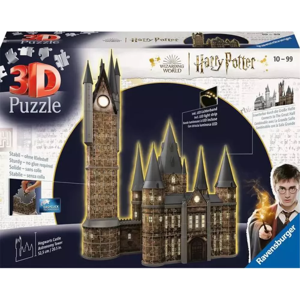 RAVENSBURGER 3D Puzzle játék 540 darabos Harry Potter Hogwarts kastély Csillagvizsgáló LED világítással