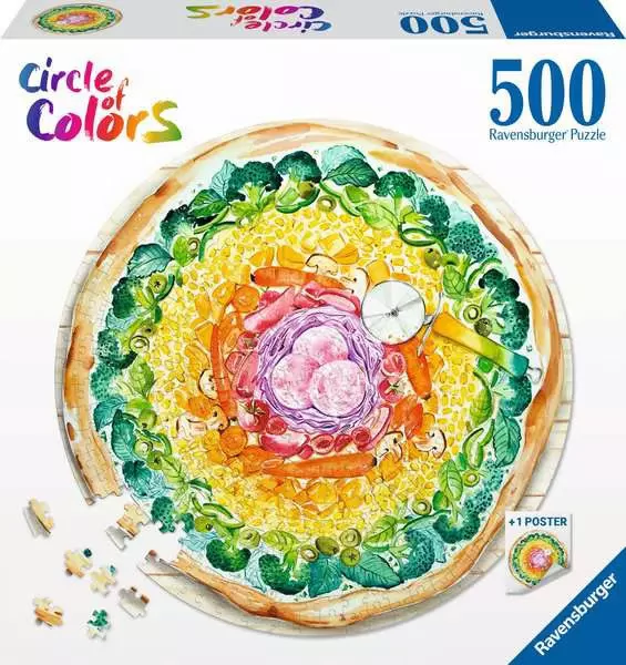 RAVENSBURGER Puzzle játék 500 darabos Circle of Colors Pizza