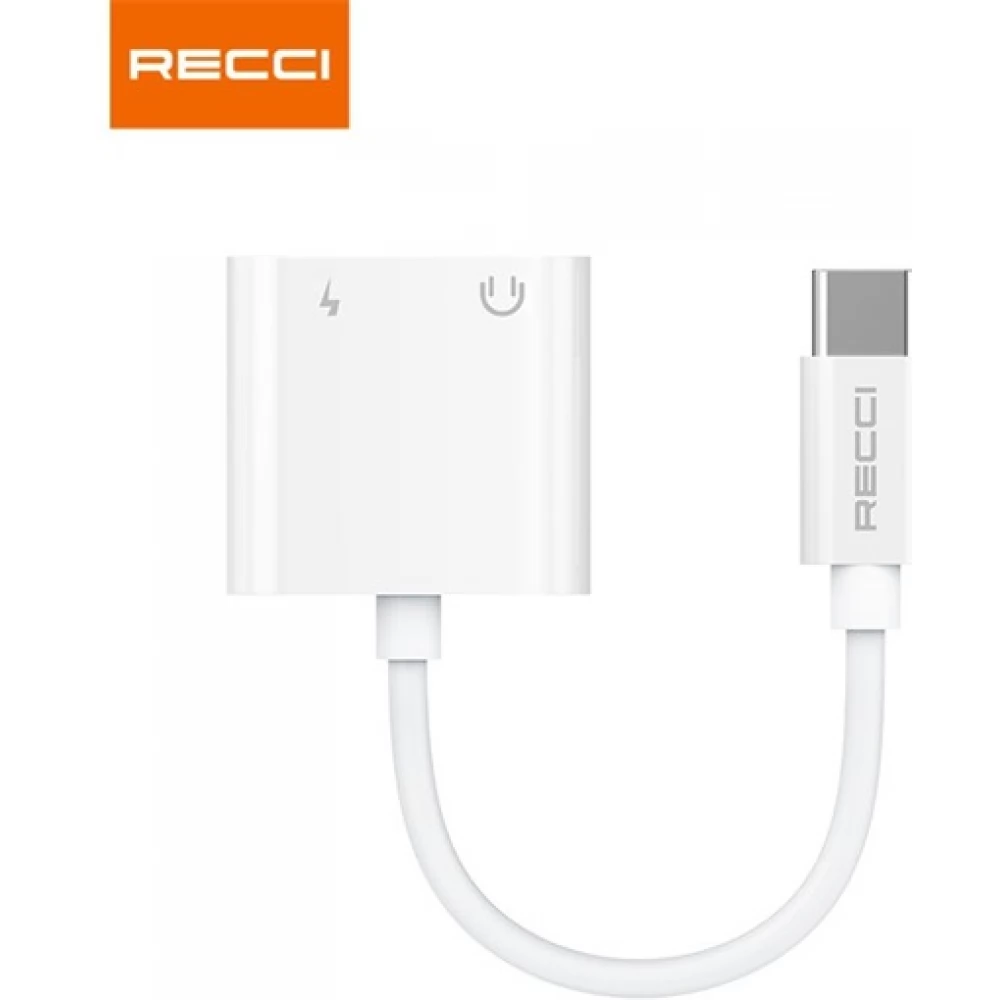 RECCI USB 2.0 Type C Elosztó Fehér 10cm RDS-A09