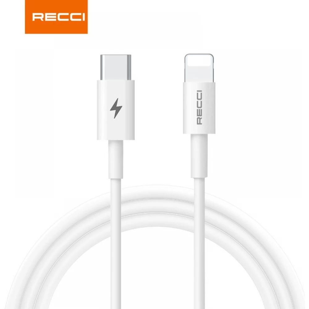 RECCI USB 2.0 Type C Lightning Töltő/adat Fehér 1.5m RTC-P05CL