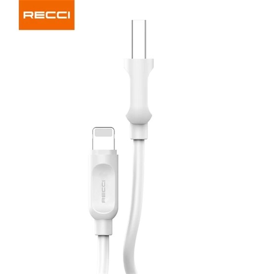 RECCI USB Lightning Töltő/adat Fehér 2m RCL-P200W