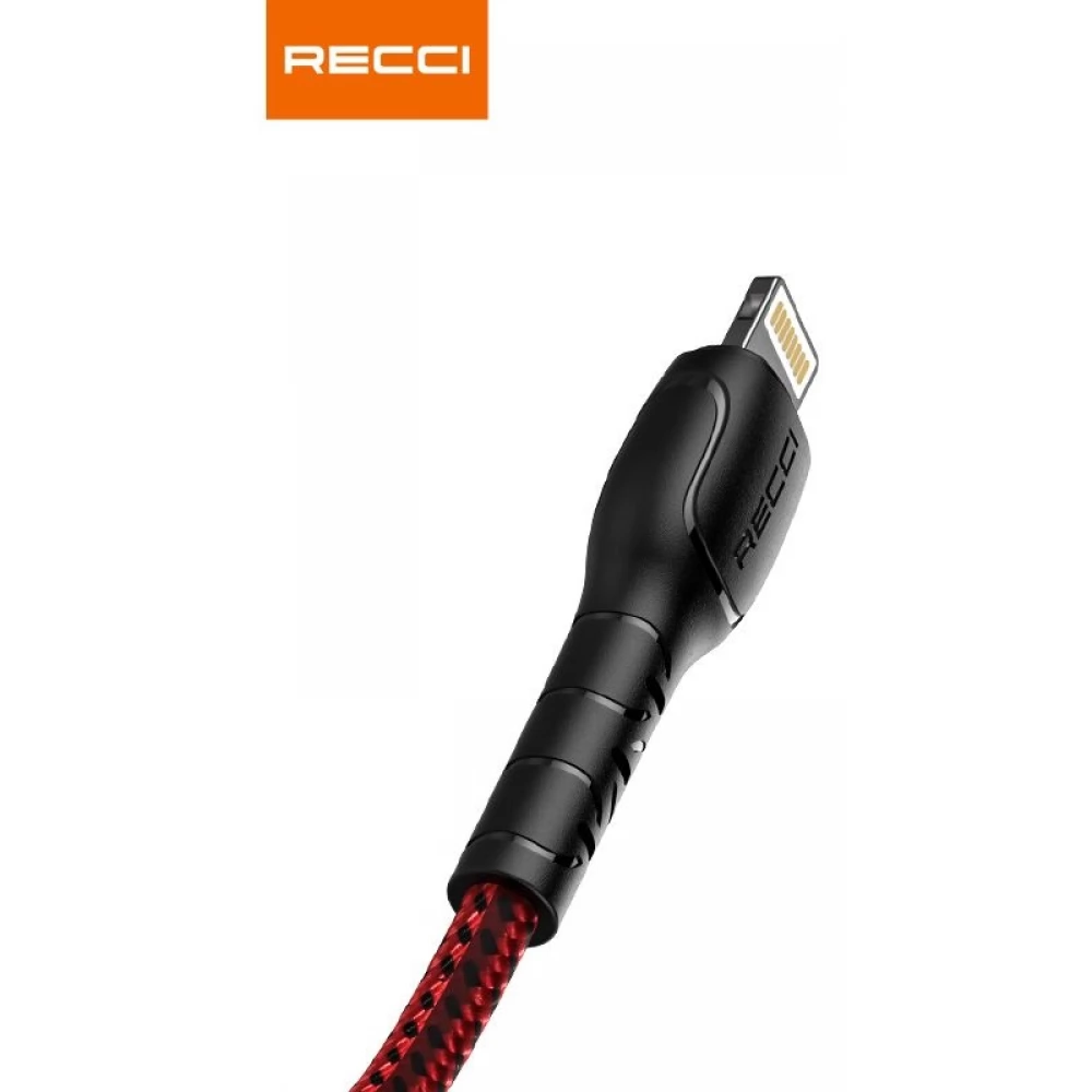 RECCI USB Lightning Töltő/adat Piros 1m RTC-N16LR