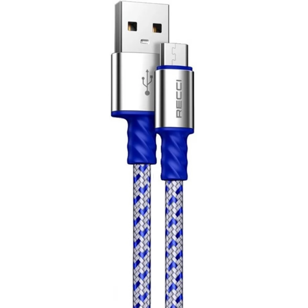 RECCI USB Micro USB Átalakító Fehér-Kék 2m RTC-N33M