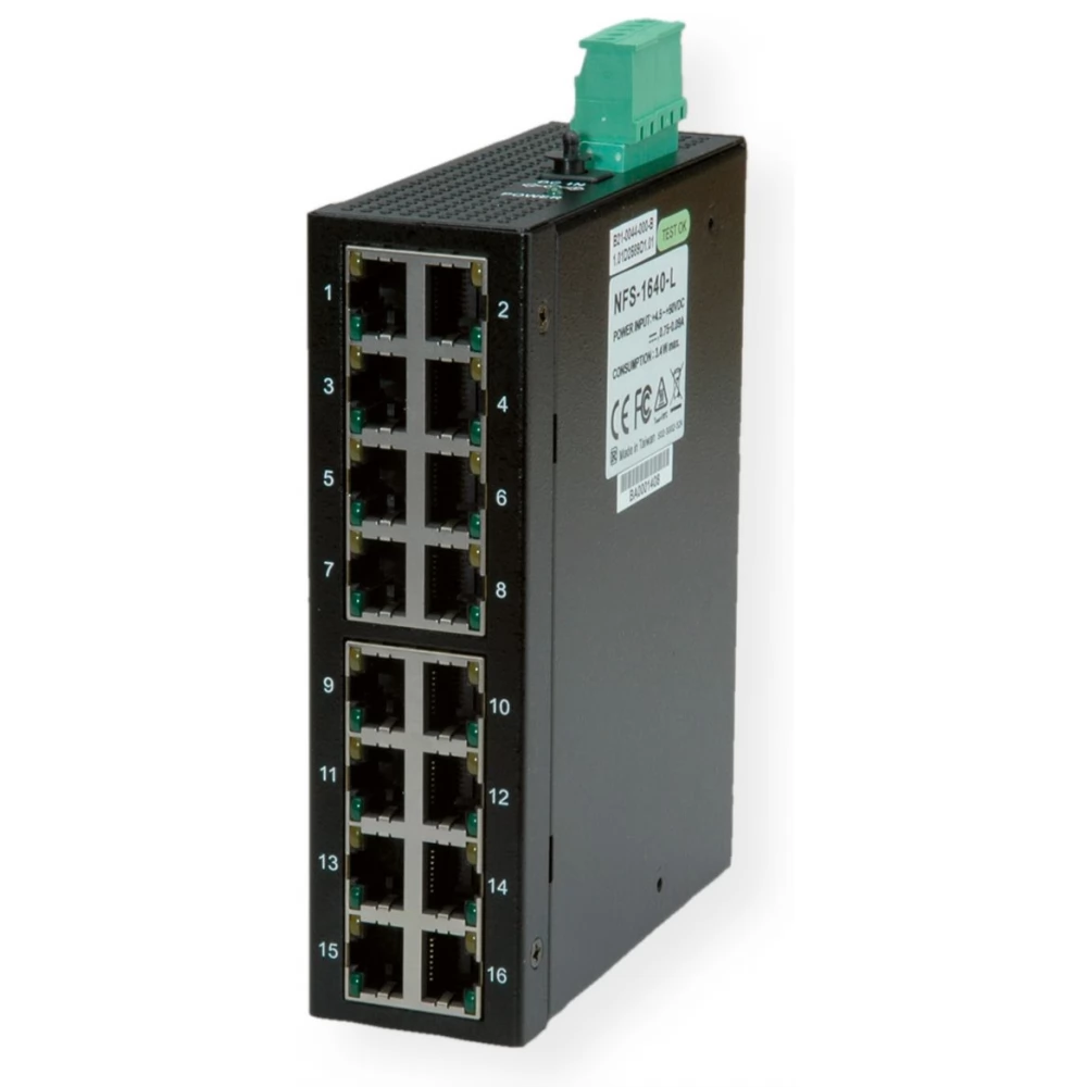 ROLINE 21.13.1157-1 Ipari Switch 16x 10/100Mbps unmanaged