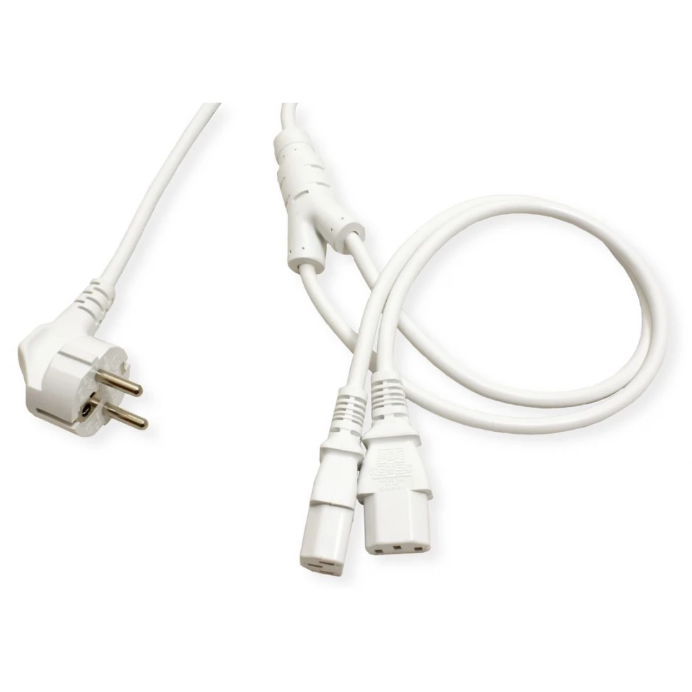 ROLINE 230V IEC Tápkábel Fehér 2m 19.08.1023