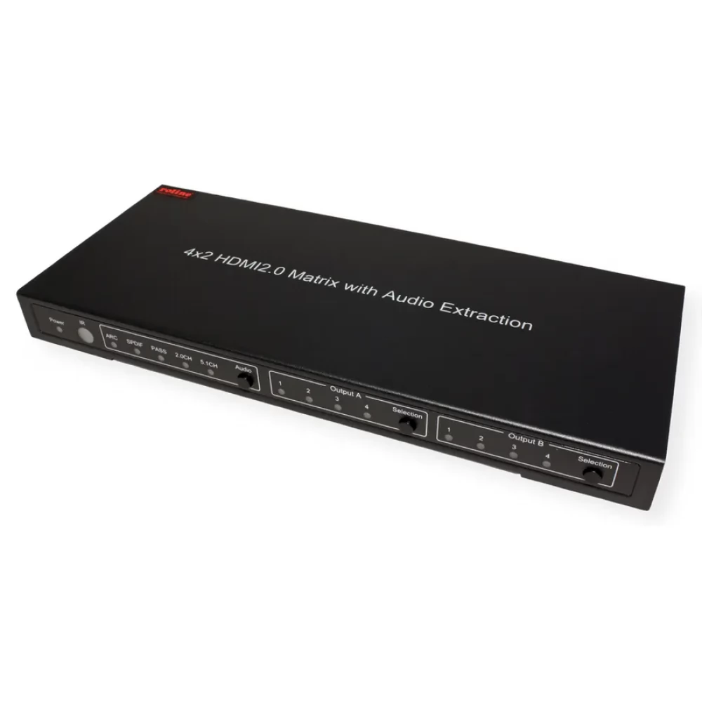 ROLINE 4K HDMI Matrix Switch 4 x 2 with Remote Control