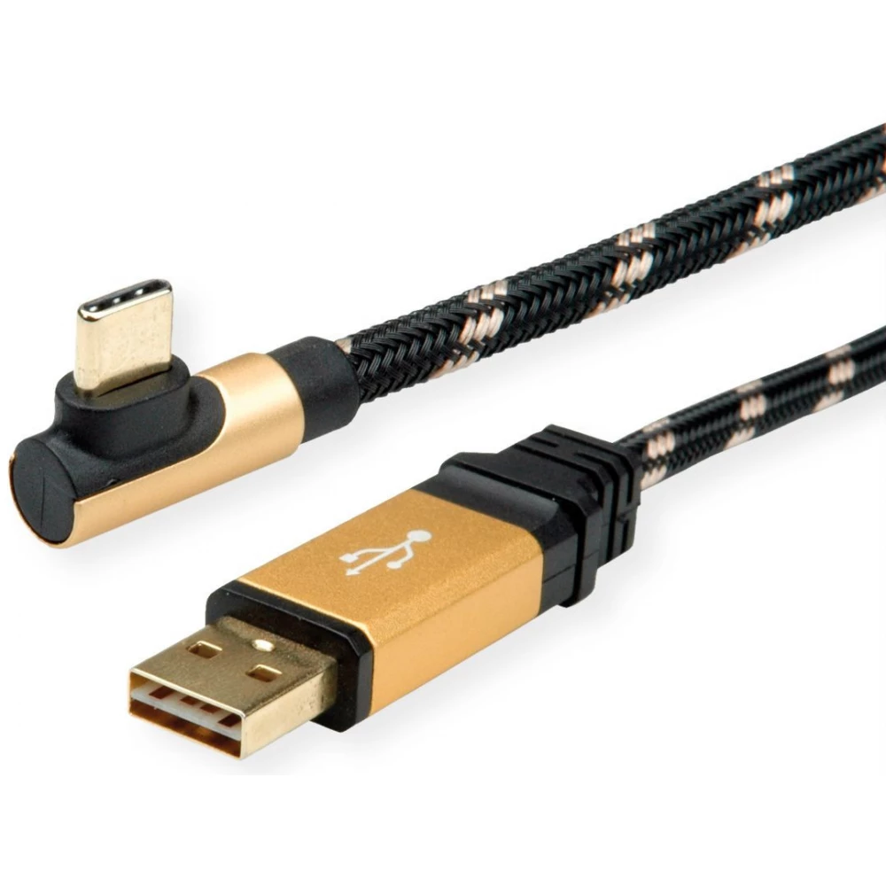 ROLINE USB 2.0 Type C Átalakító Fekete-Arany 80cm 11.02.9060