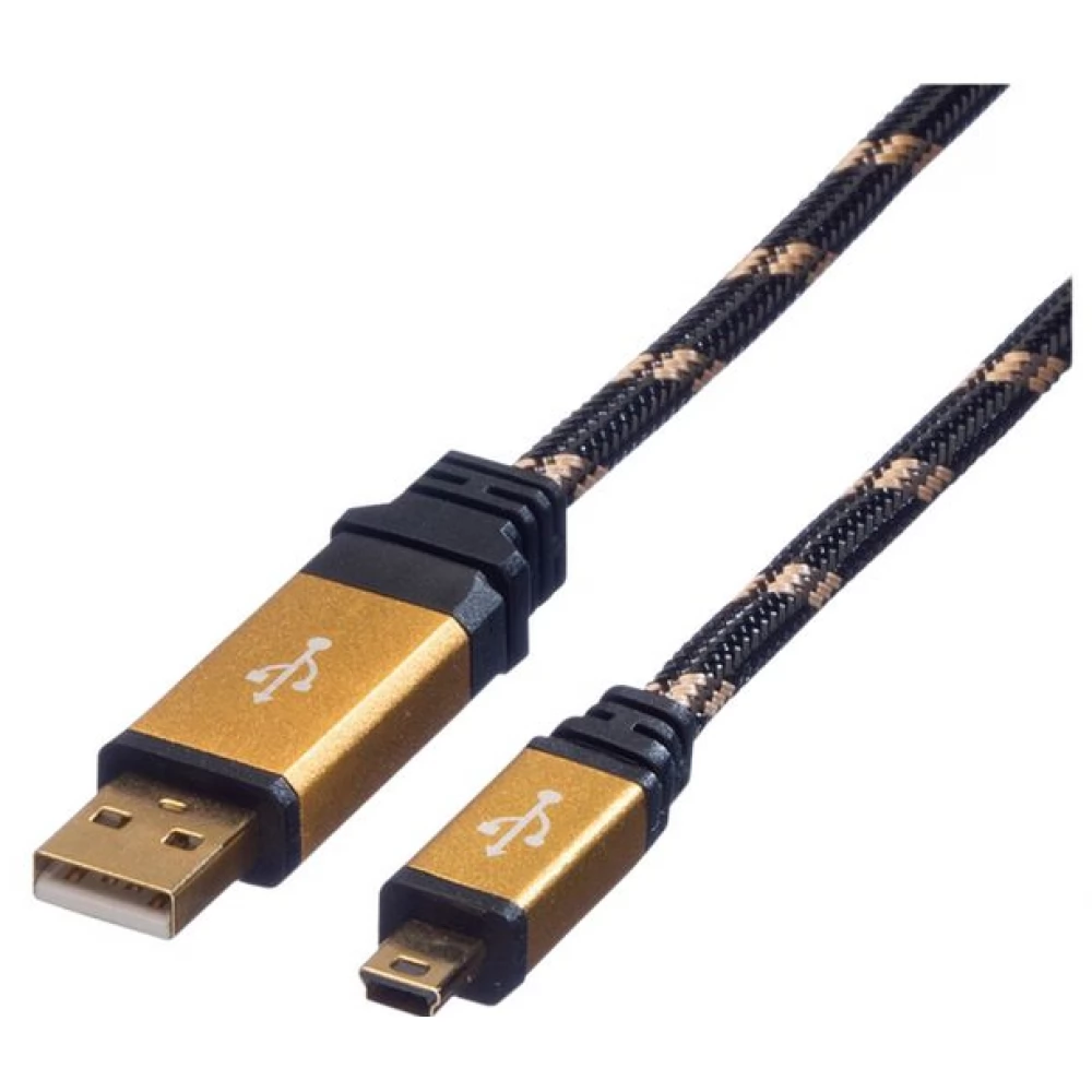 ROLINE USB Mini USB Átalakító Fekete-Arany 3m 11.02.8823