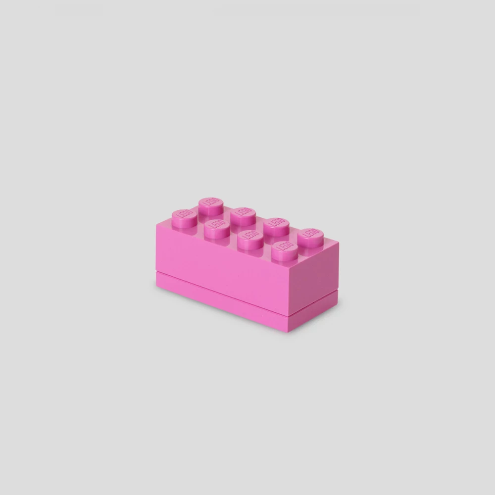 ROOM COPENHAGEN Tárolódoboz mini 8-as lego kocka formájú dupla fiókkal rózsaszín