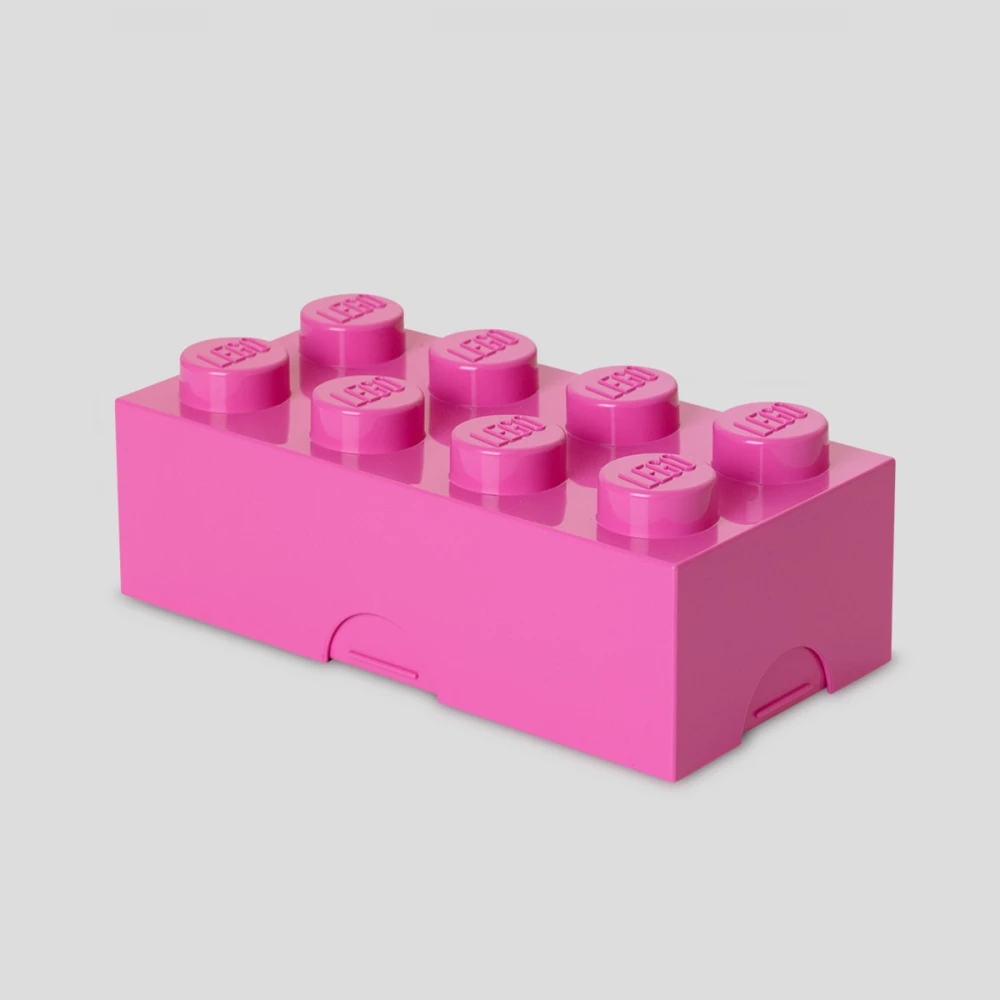 ROOM COPENHAGEN Uzsonnás doboz 8-as lego kocka formájú rózsaszín