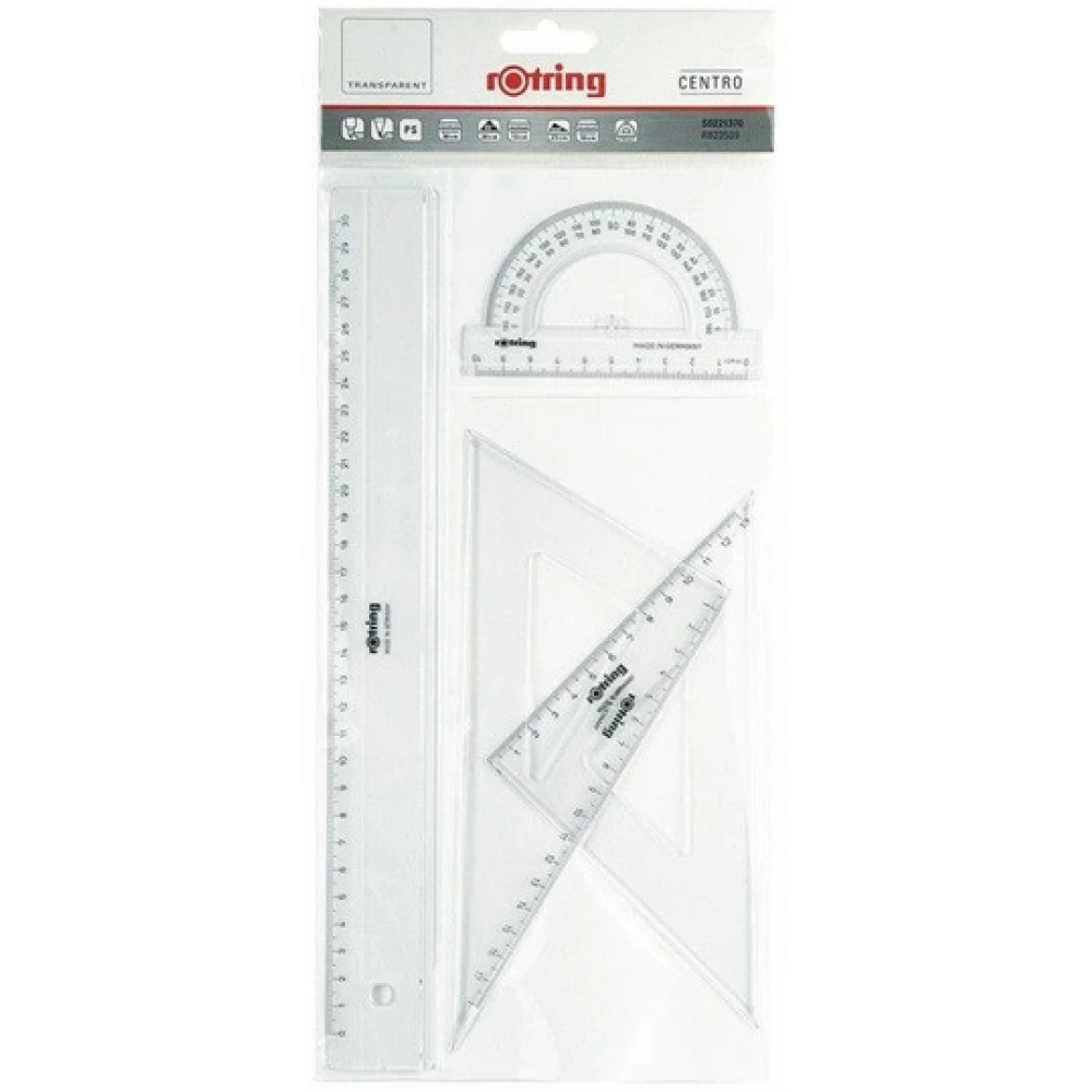 ROTRING Vonalzókészlet 4db-os víztiszta