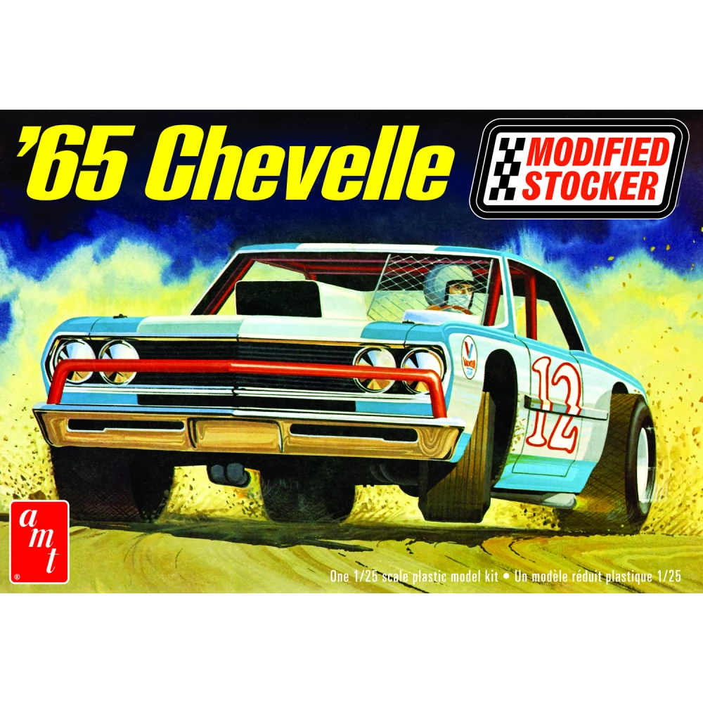 ROUND2 AMT 1/25 1965 Chevelle Modified Stocker autó modell