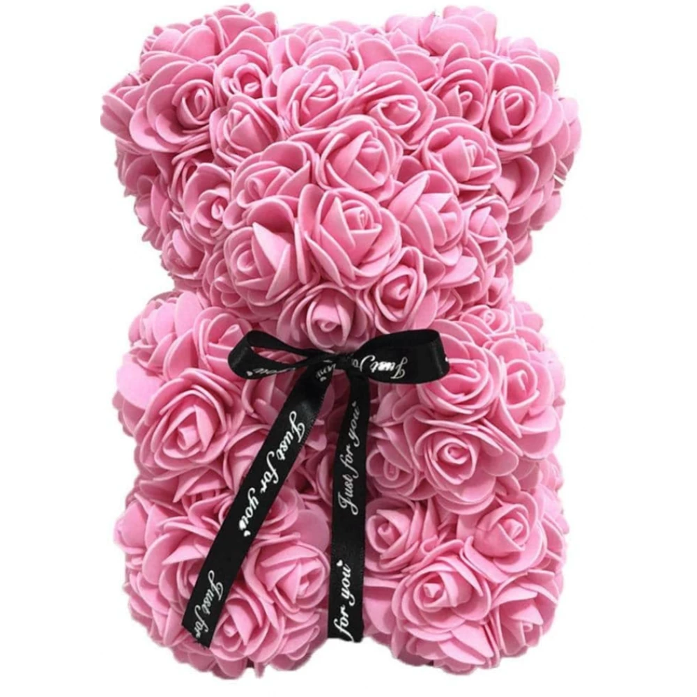 Rózsa maci - rózsaszín 25cm