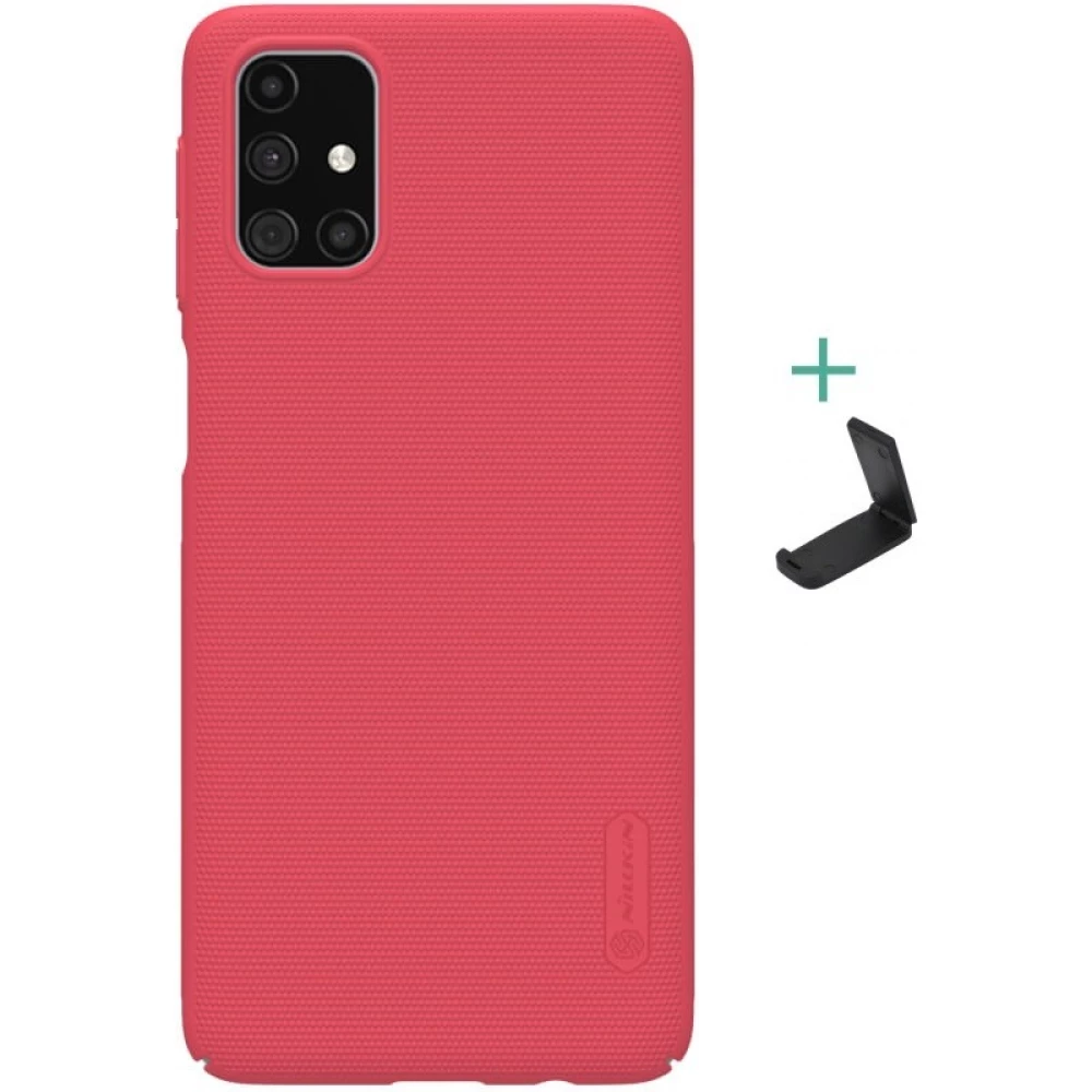 SAMSUNG  Galaxy M31s SM-M317F Műanyag hátlap védőtok stand Nillkin Super Frosted piros