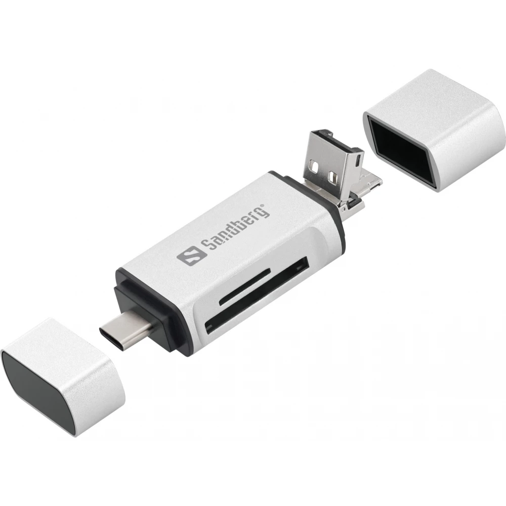 SANDBERG Card Reader USB-C + USB + MicroUSB