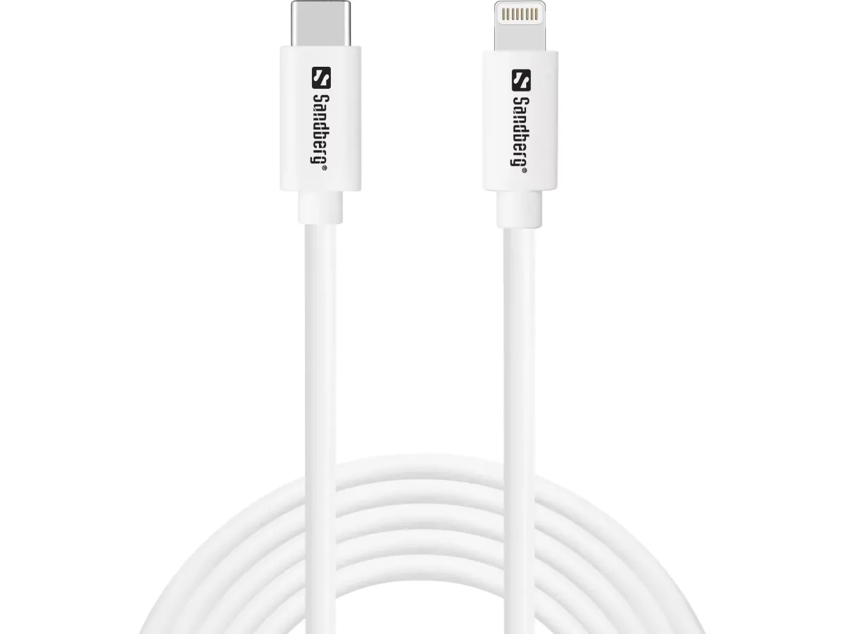 SANDBERG USB 2.0 Type C Lightning Töltő/adat Fehér 2m 136-59