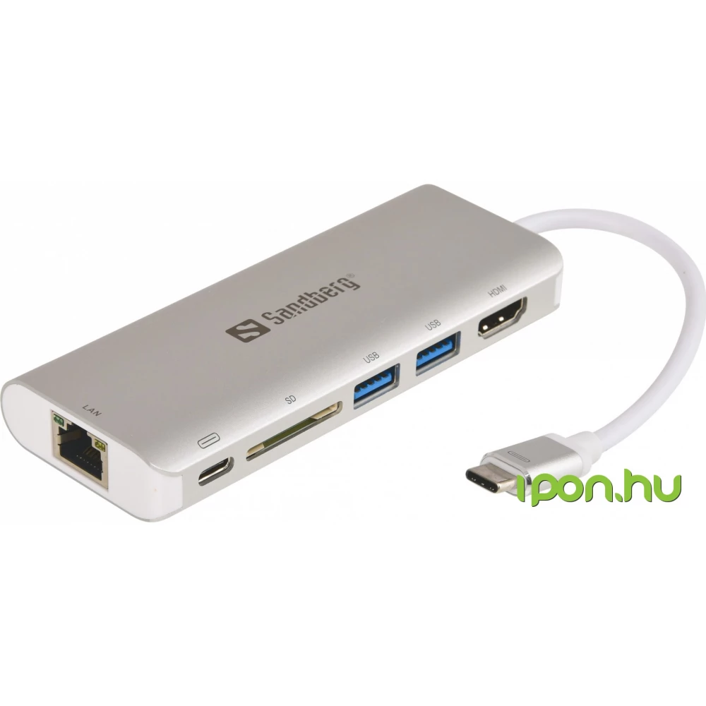 SANDBERG USB-C Dock HDMI+LAN+SD+USB 61W