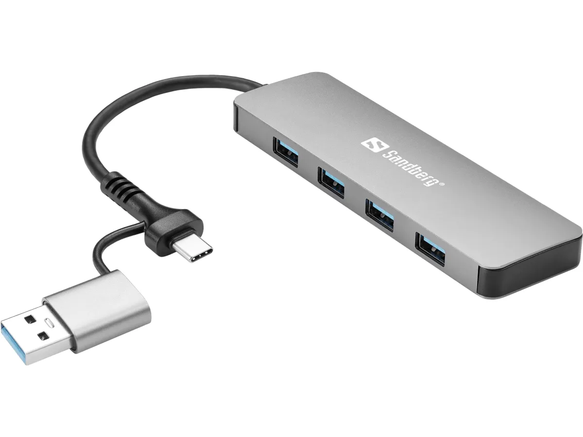 SANDBERG USB-C/A to 4xUSB 3.0 Hub