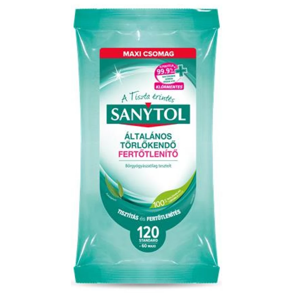 SANYTOL 36631352 Fertőtlenítő törlőkendő 60 db maxi/120 db standard