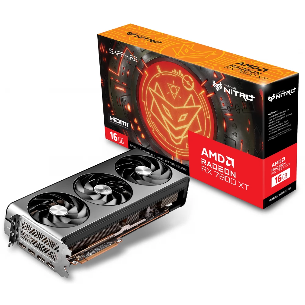 SAPPHIRE 11330-01-20G Radeon RX 7800 XT 16GB GDDR6 NITRO+ PCIE GAMING OC
