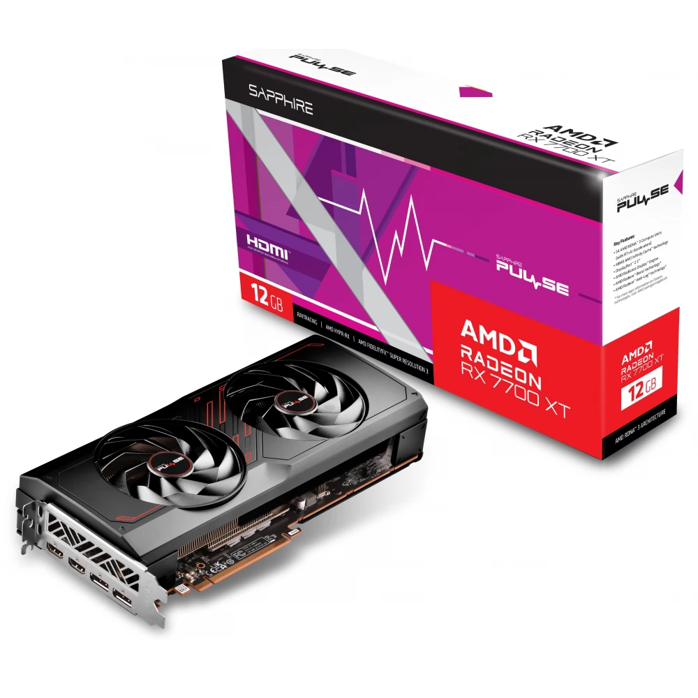 SAPPHIRE 11335-04-20G Radeon RX 7700 XT 12GB GDDR6 PULSE PCIE