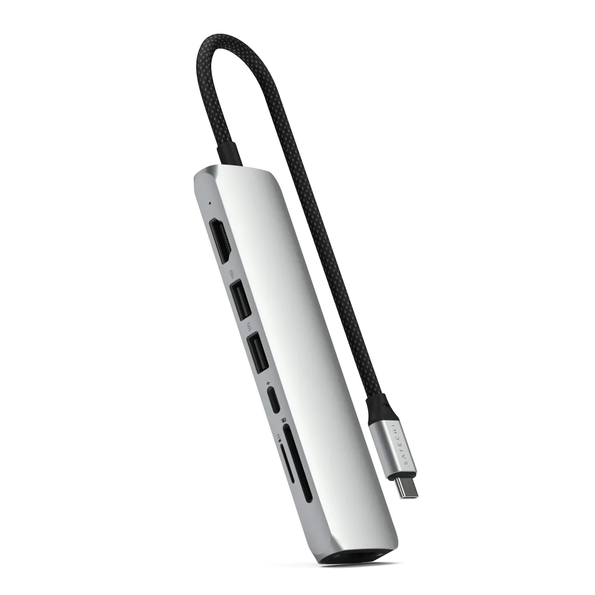 SATECHI 7-in-1 USB-C Slim Multiport Adapter with Ethernet ezüst