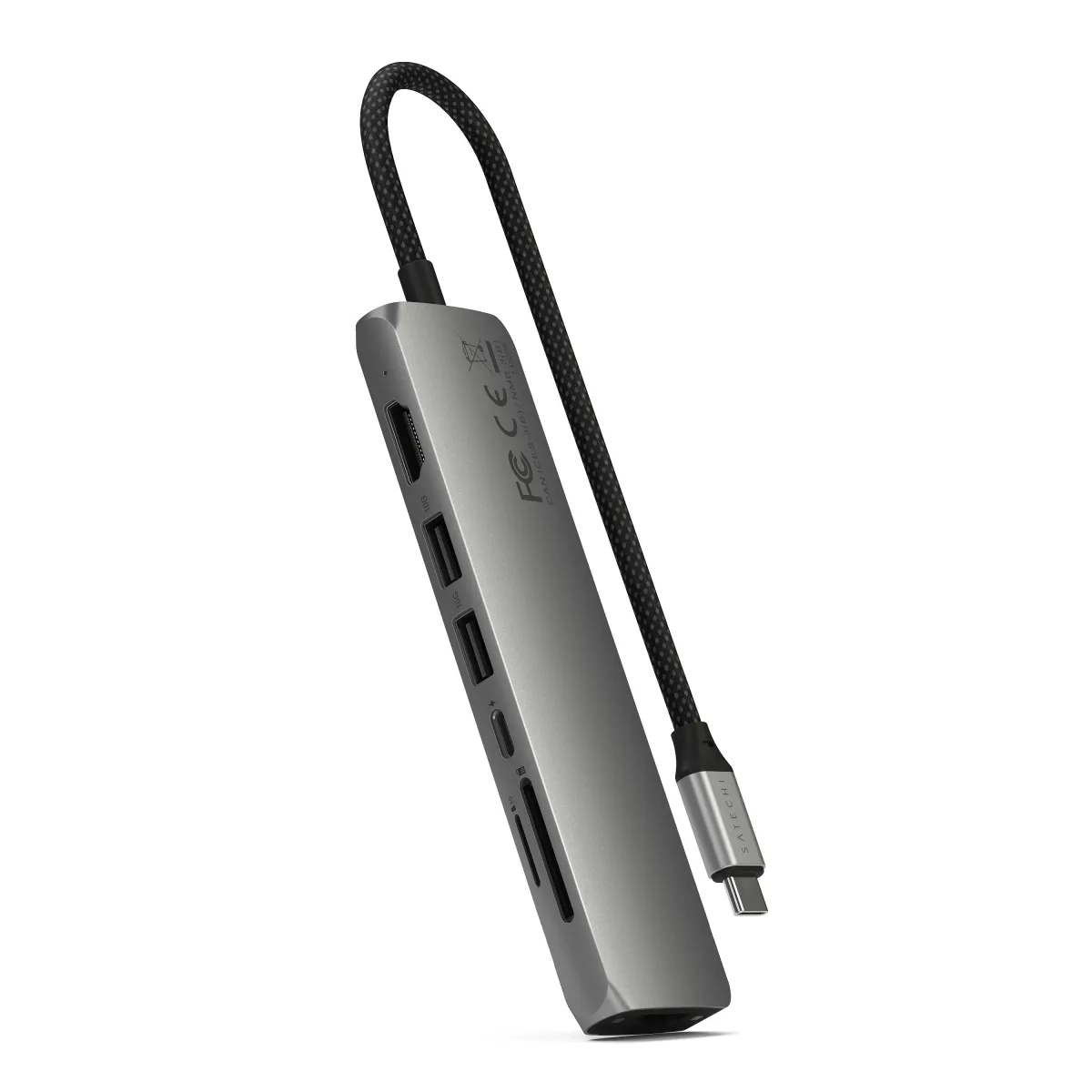 SATECHI 7-in-1 USB-C Slim Multiport Adapter with Ethernet szürke