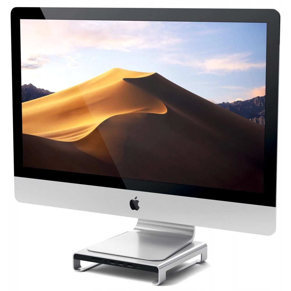 SATECHI Type-C Aluminum Monitor Stand Hub for iMac ezüst színű monitor állvány
