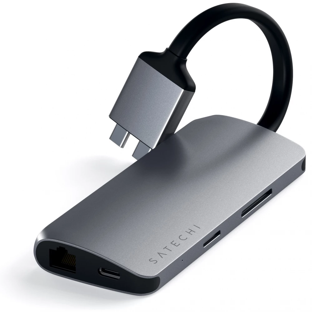 SATECHI Type-C Dual Multimedia Adapter szürke