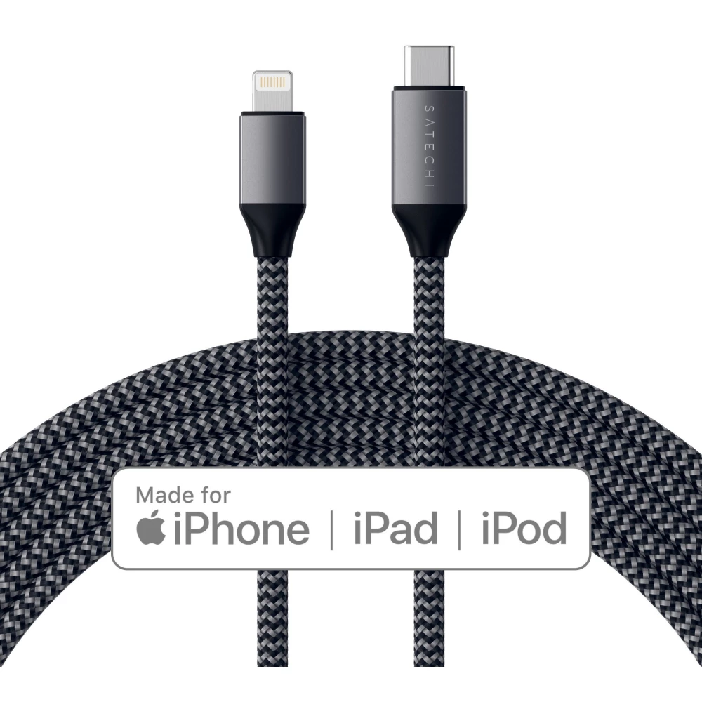 SATECHI USB 2.0 Type C Lightning Átalakító Szürke 1.8m ST-TCL18M