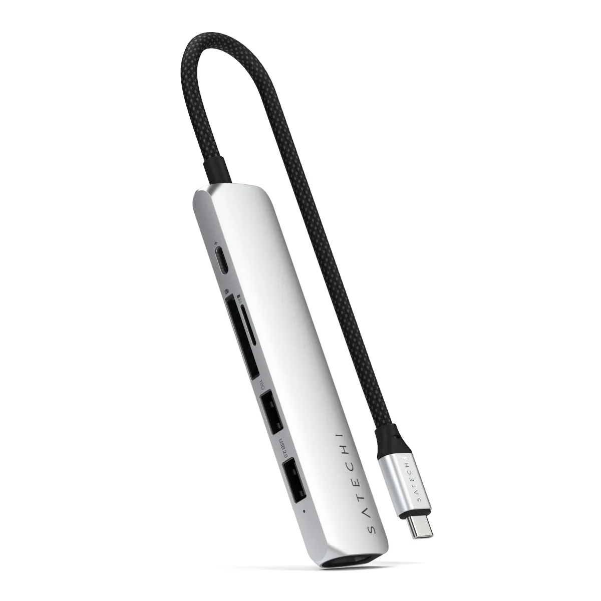 SATECHI USB-C Slim Multi-Port with Ethernet Adapter v2 ezüst