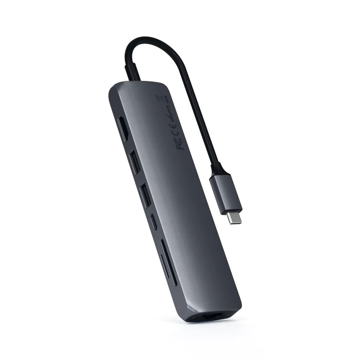 SATECHI USB-C Slim Multi-Port with Ethernet Adapter v2 szürke