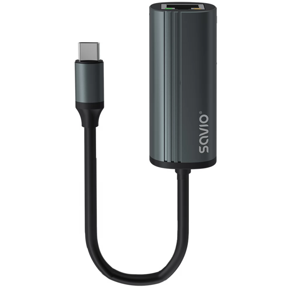 SAVIO AK-56 USB-C 3.1 UTP Átalakító 1Gbps szürke