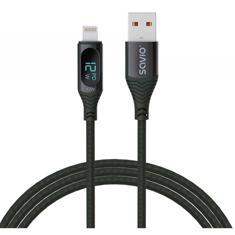 SAVIO USB Lightning Töltő/adat Fekete 1m CL-173