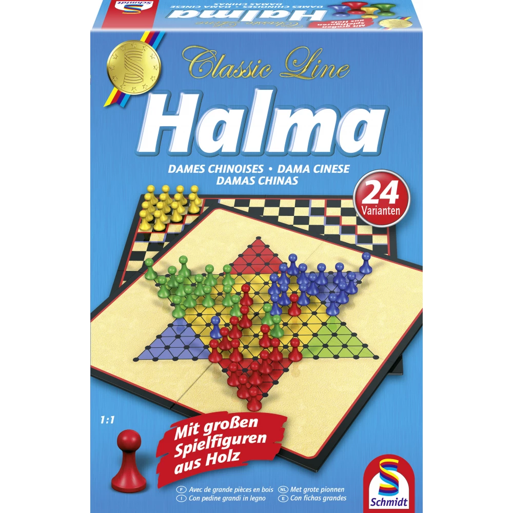 SCHMIDTSPIELE 49217 Classic Line Halma társasjáték Német