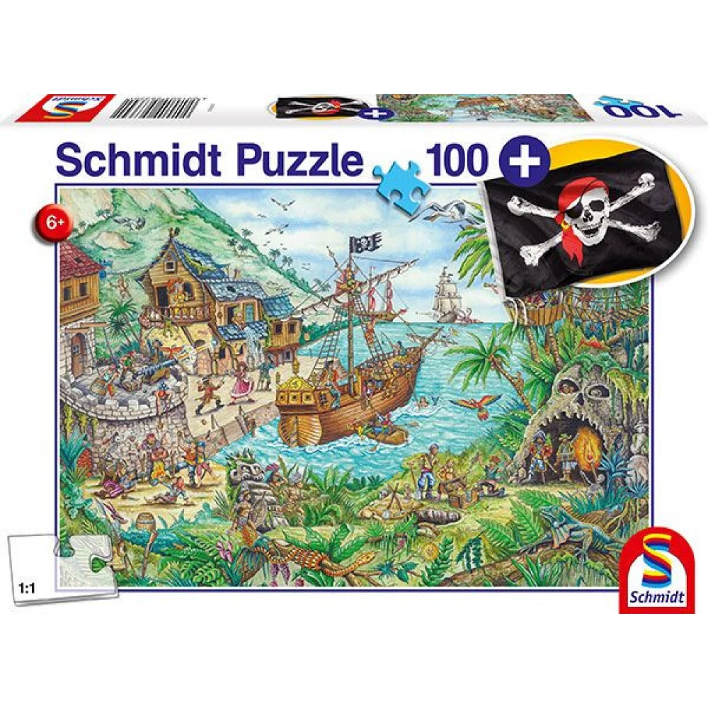 SCHMIDTSPIELE 56330 A kalóz-öbölben 100db-os puzzle zászlóval