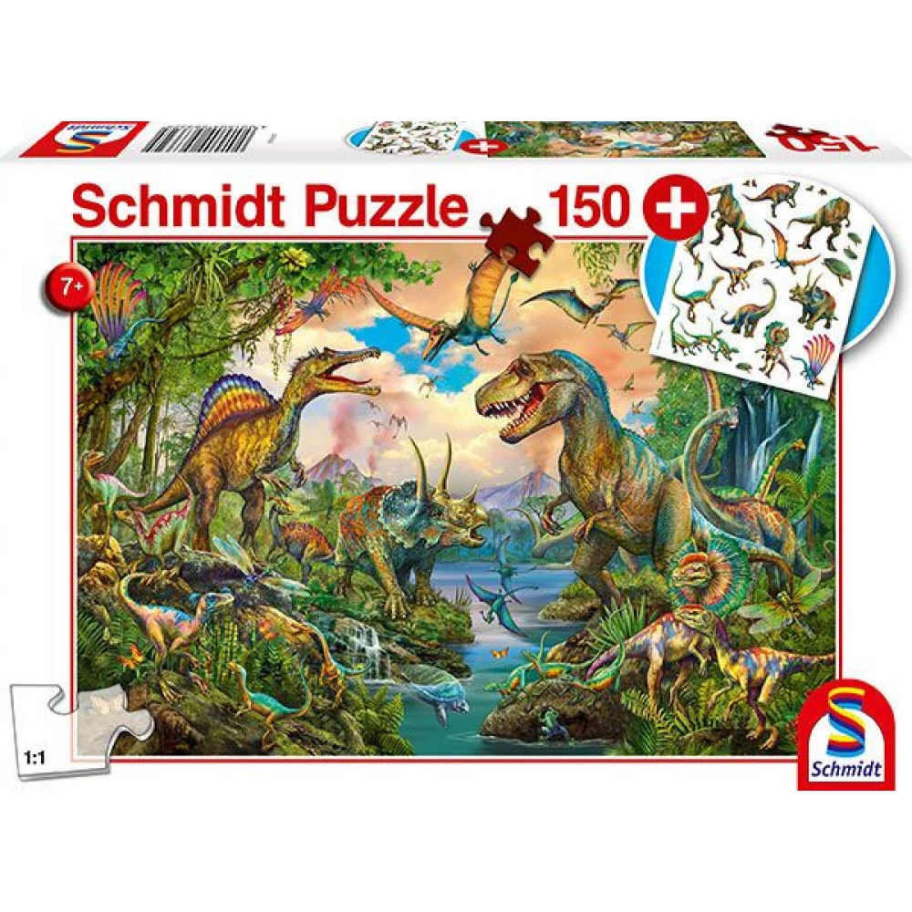SCHMIDTSPIELE 56332 Vad Dinók 150db-os puzzle + tetoválás