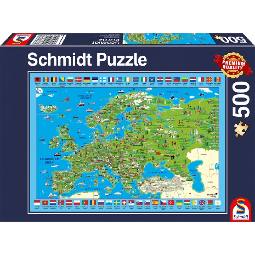 SCHMIDTSPIELE 58373 Europe Map 500db-os puzzle