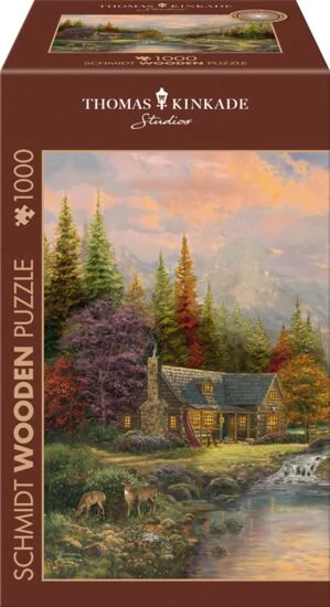 SCHMIDTSPIELE Fa puzzle játék 1000 darabos Thomas Kinkade Studios A hegyek paradicsoma