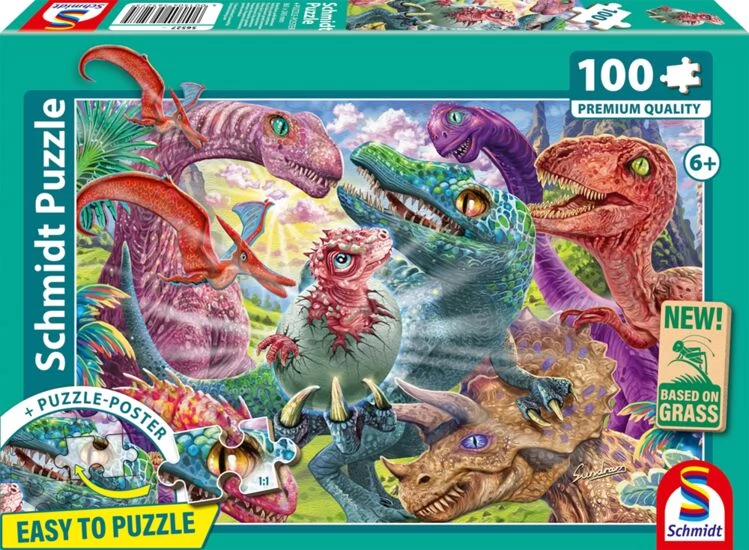 SCHMIDTSPIELE Puzzle játék 100 darabos Kis dinoszauruszok nagy kalandok