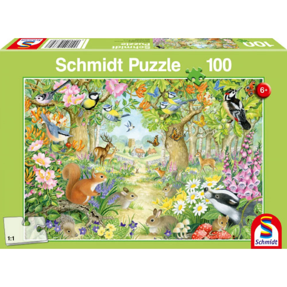 SCHMIDTSPIELE Puzzle játék 100 darabos Állatok az erdőben