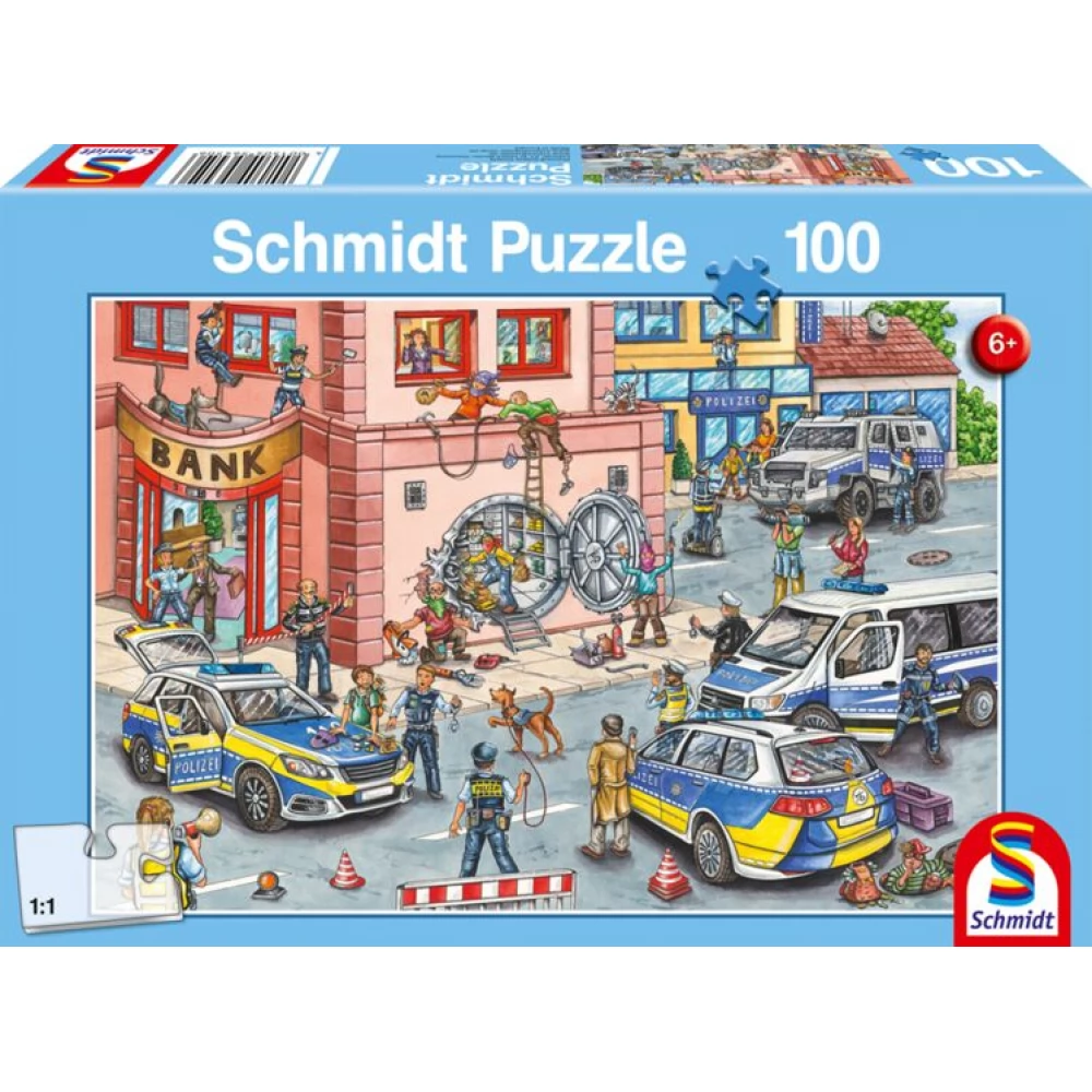 SCHMIDTSPIELE Puzzle játék 100 darabos Rendőrségi akció
