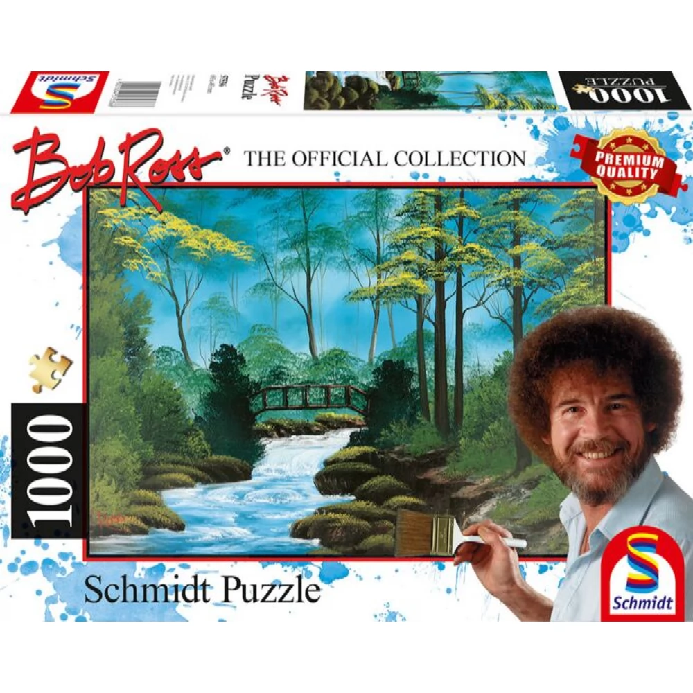 SCHMIDTSPIELE Puzzle játék 1000 darabos Bob Ross - Secluded Bridge