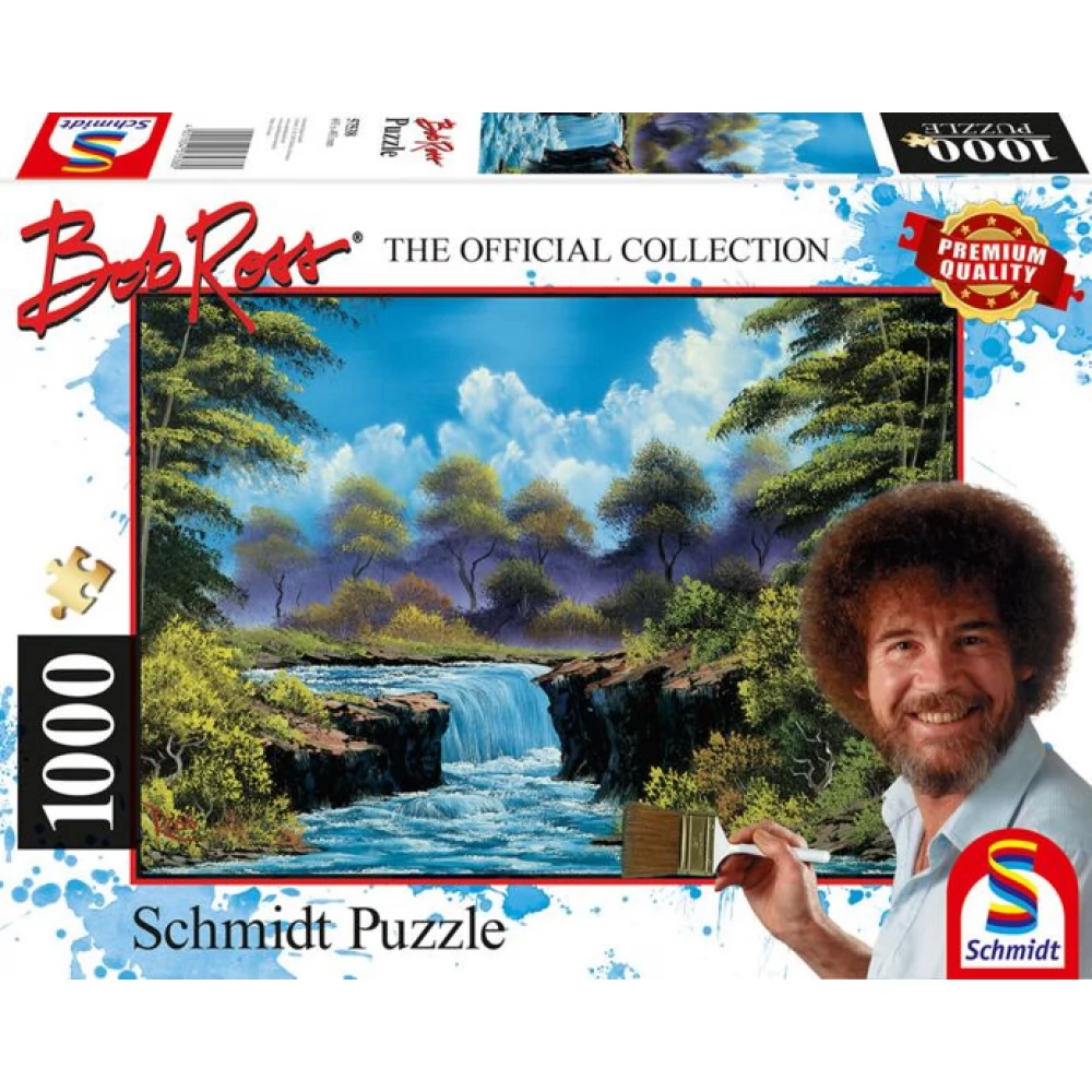 SCHMIDTSPIELE Puzzle játék 1000 darabos Bob Ross - Waterfall in the glade