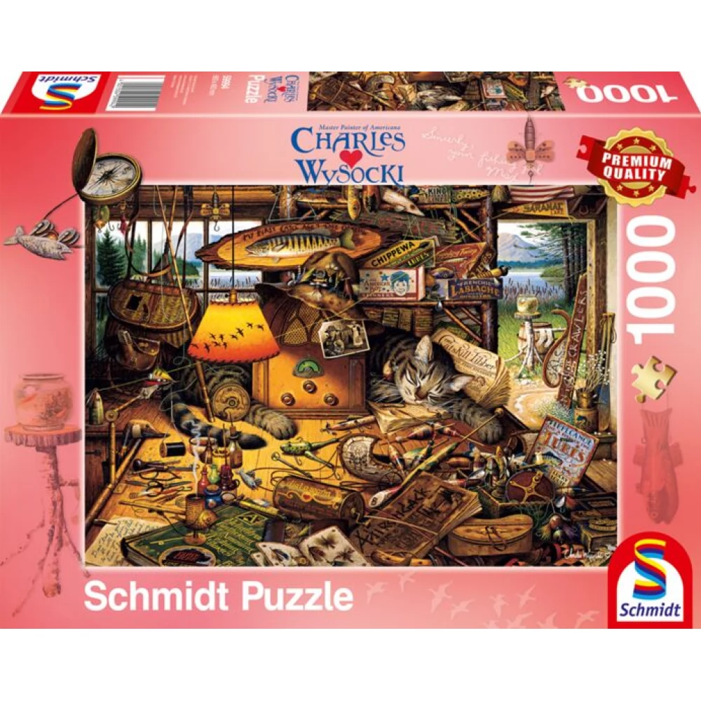 SCHMIDTSPIELE Puzzle játék 1000 darabos Charles Wysocki Max in the Adirondacks Mountains