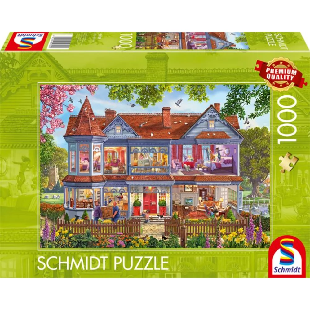 SCHMIDTSPIELE Puzzle játék 1000 darabos Ház tavasszal