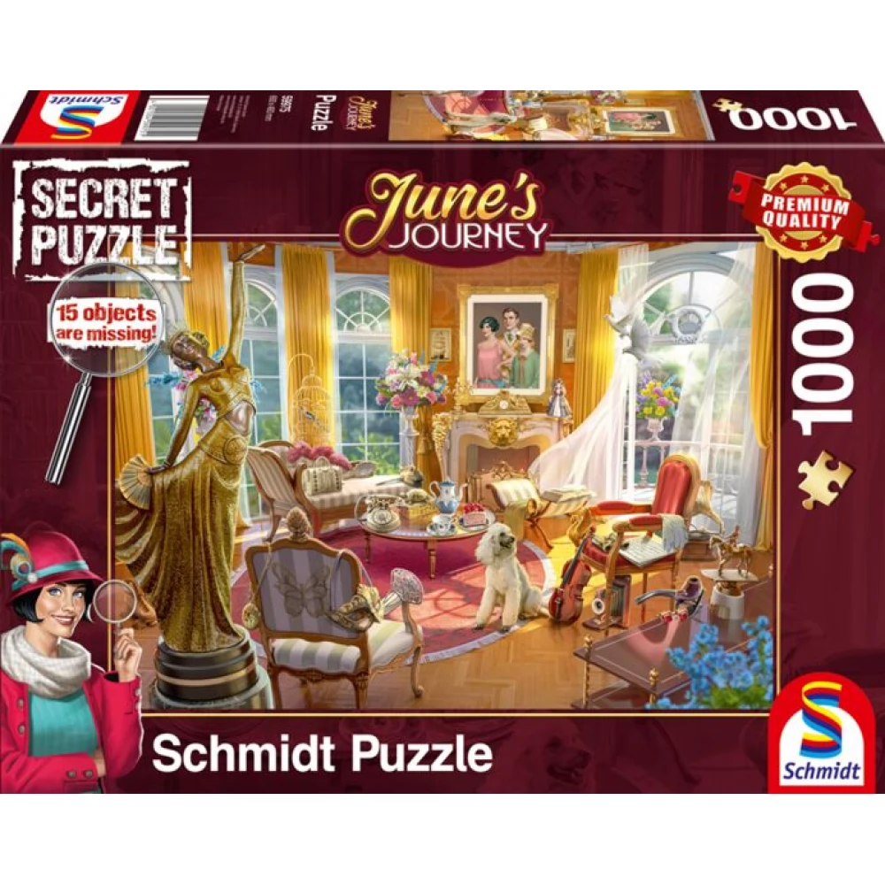 SCHMIDTSPIELE Puzzle játék 1000 darabos Junes Journey Parlor of the Orchid Estate